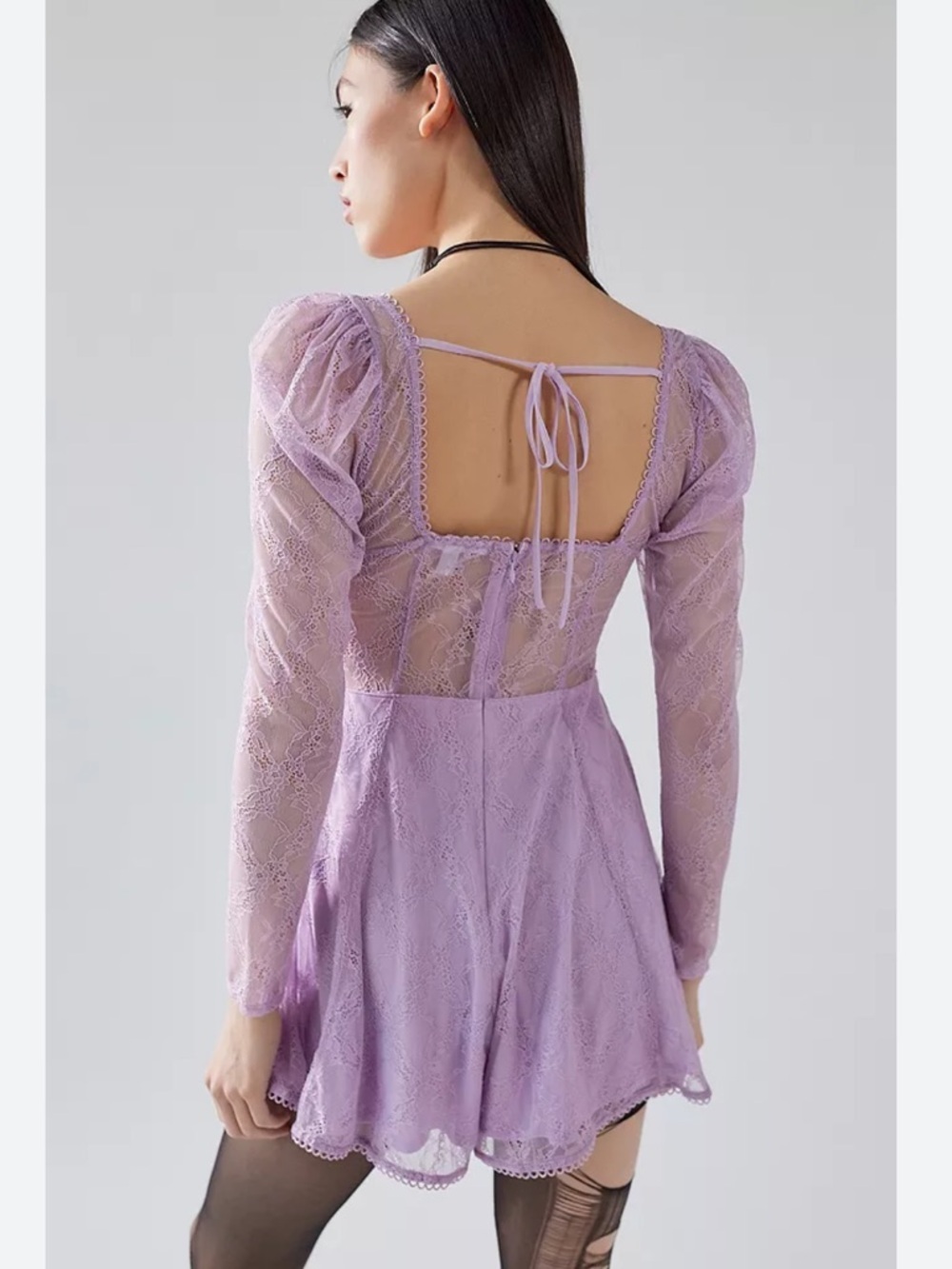 Urban Outfitters Lavender Lace Mini Dress - Picture 2 of 7